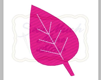 Leaf - 3 inch Machine Embroidery File - Lilly Bimble Original Design | woodland | nature | cute | fill stitch | plant | pink | teardrop