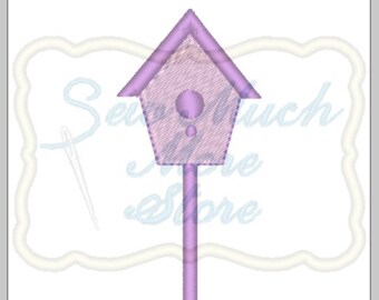 Birdhouse Fill - 3.5 inch Machine Embroidery File - Lilly Bimble Original Design | spring | bird | cute | fill stitch | outside | birdhouse