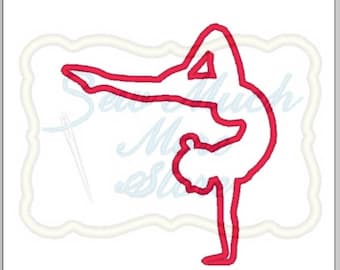 Gymnast Applique Embroidery File - 3 INCH - Machine Embroidery File | athletic | figure | balance | pose | gymastics
