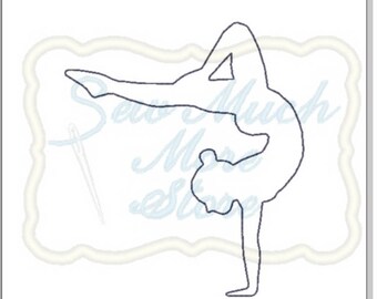 Gymnast Outline (Felt Applique) Embroidery File - 3 INCH - Machine Embroidery File | athletic | figure | balance | pose | gymastics