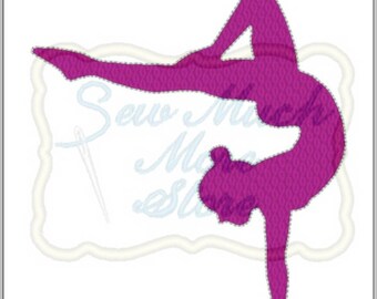 Gymnast Fill Stitch Embroidery File - 4 INCH - Machine Embroidery File | athletic | figure | balance | pose | gymastics