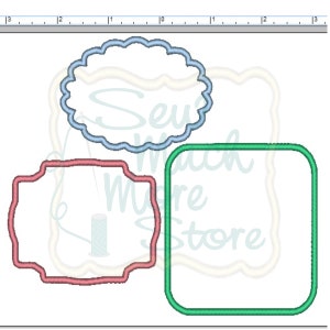 3 Pack - BORDERS PACK #4 - 3 INCH - Applique – Machine Embroidery Files | rectangle | shield | applique | border | fancy