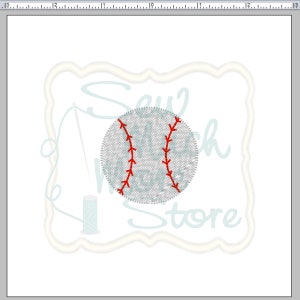Baseball Embroidery File - 2 INCH - Machine Embroidery File - sports - baseball - softball - fast pitch - pitch - ball - fill stitch