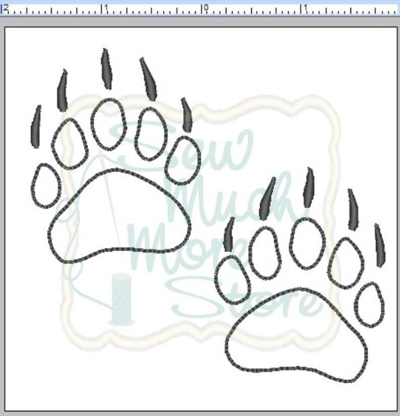 Bear Paw Prints Outline (felt Applique) Embroidery File - 3.5 INCH ...