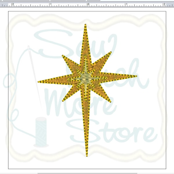 Bright Star - 3.5 inch Machine Embroidery File Instant Download - christmas star - 8 point star