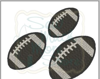 3 PACK - Football Embroidery File - 2, 2.5 and 3 INCH - Machine Embroidery File - sports - football - ball - fill stitch