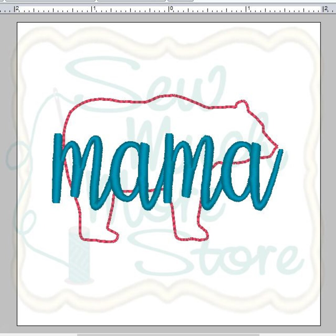 Mama Bear Bear applique Embroidery File 3 INCH Machine Embroidery File Mom Embroidery Momma Bear