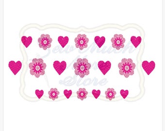 Heart and Flower Border 3 pack Machine Embroidery File - Lilly Bimble Original Design | love | girlie | cute | spiral stitch | border