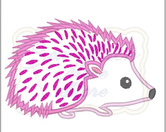 Pink Hedgehog Applique - 3.5 inch - Machine Embroidery File - Lilly Bimble Original Design | woodland | outside | animal | cute | applique