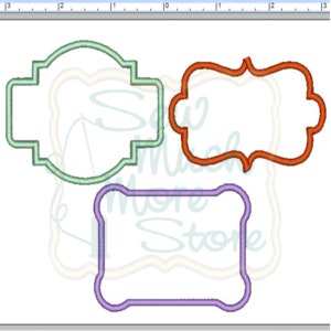 3 Pack - BORDERS PACK #2 - 3 INCH - Applique – Machine Embroidery Files | rectangle | nameplate | applique | border | fancy