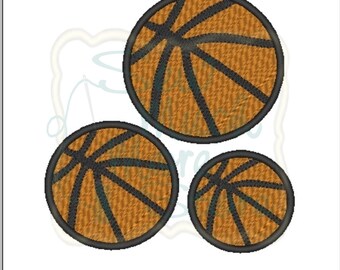 3 PACK - Basketball Embroidery File - 2, 2.5 and 3 INCH - Machine Embroidery File - sports - basketball - ball - fill stitch
