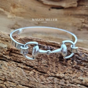 Snaffle Bit Bracelet Horse bit Equestrian Jewellery Bangle Silver Horse Horseriders Buckle