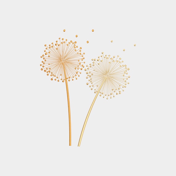 Machine embroidery. computer embroidery. program. dandelion. flower is nature.