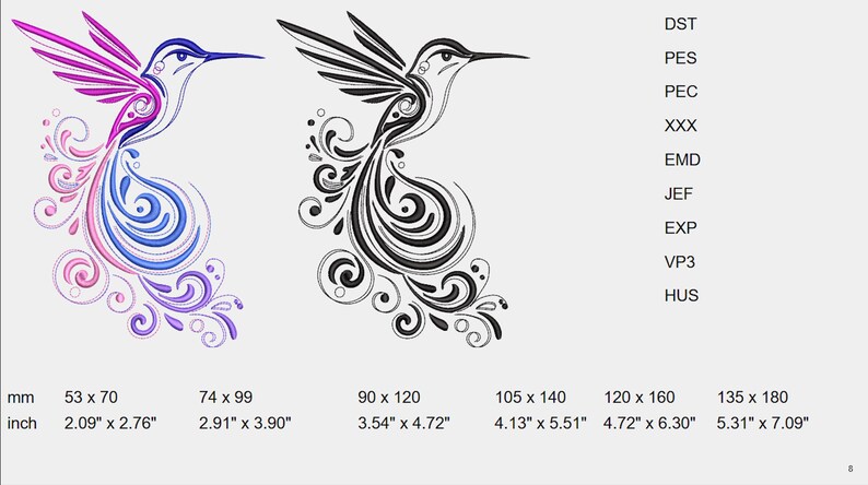 Hummingbird in Patterns - Etsy