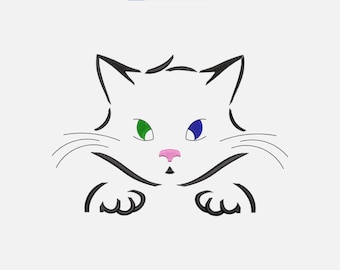 Diseño de bordado a máquina de gatito (descarga digital)