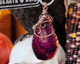 Purple Fire Agate Pendant