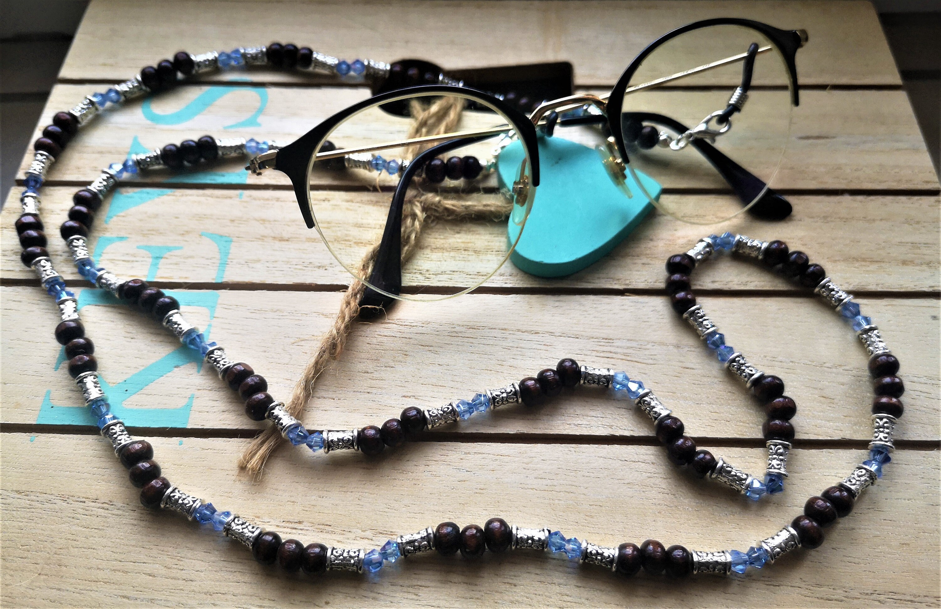 Delicate Crystal Bead Face Mask Chain And Eyeglasses String Holder