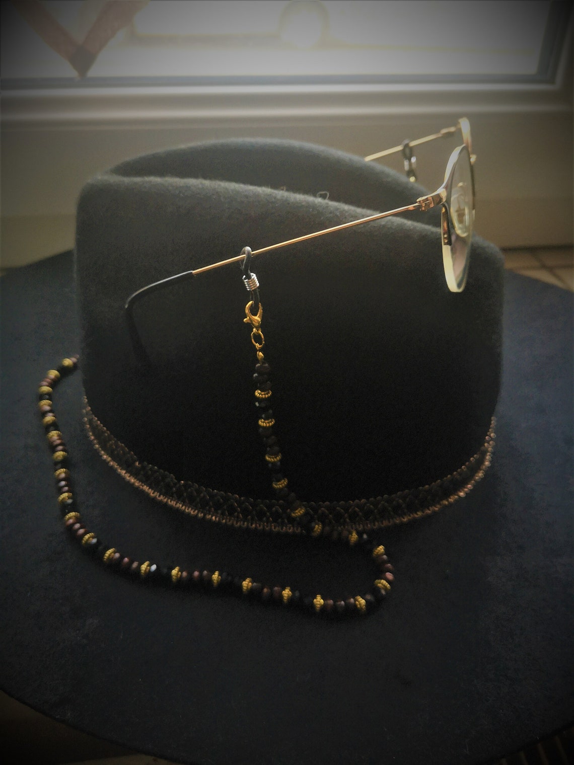 Collier Cordon Pour Lunettes Et Masque - Chaîne Dorée Multifonction, Longueur 75 Cm