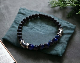 Men's bracelet - Black, blue and silver