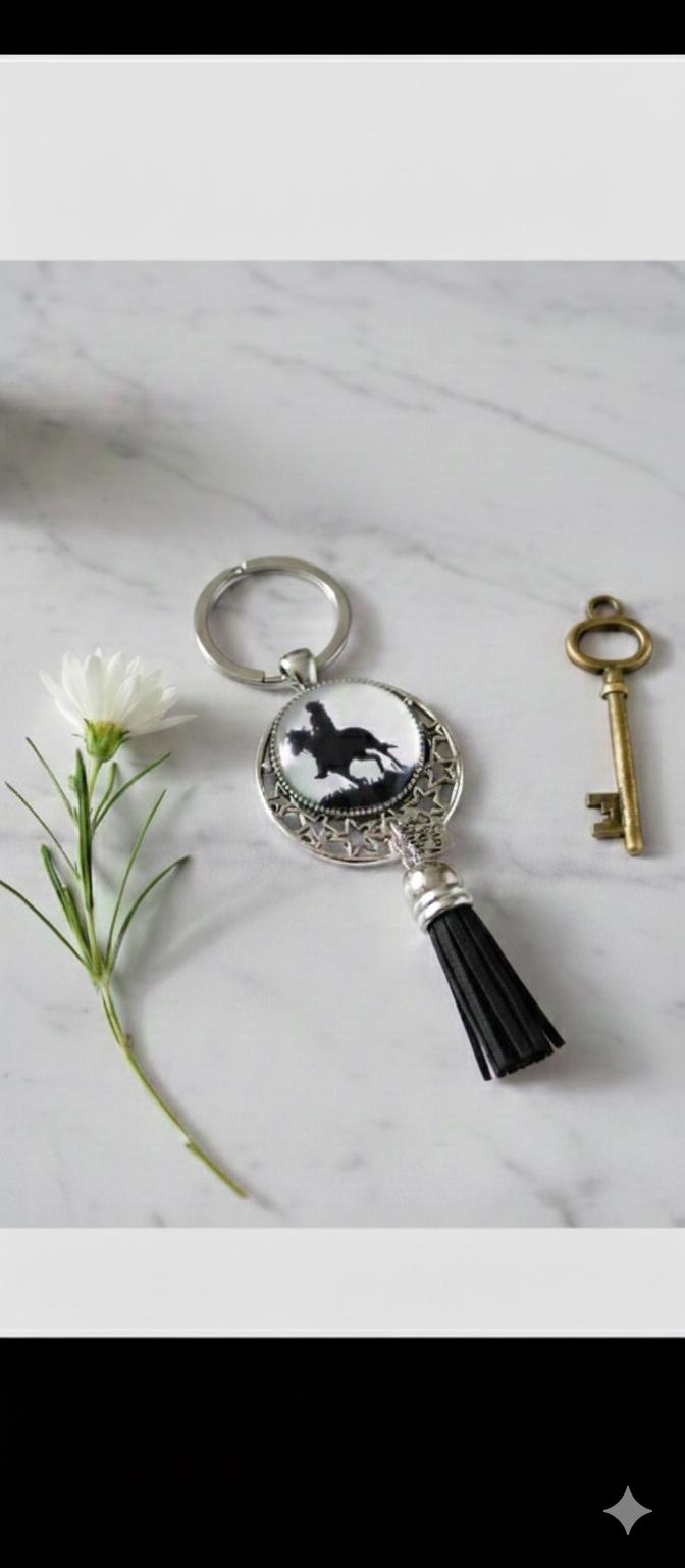 Portachiavi Cavallo Divertente Con Scritta Inglese - Regalo Per Amanti Animali In Acciaio Inox Argento - 2