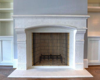 Repisa y marco para chimenea de piedra de lujo de Dartmouth