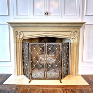 Gothic Luxury Stone Fireplace Mantel