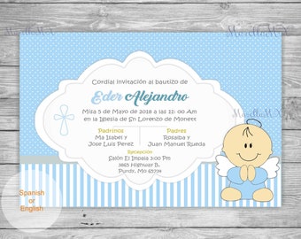 invitacion bautizo etsy invitaciones para bautizo de nino