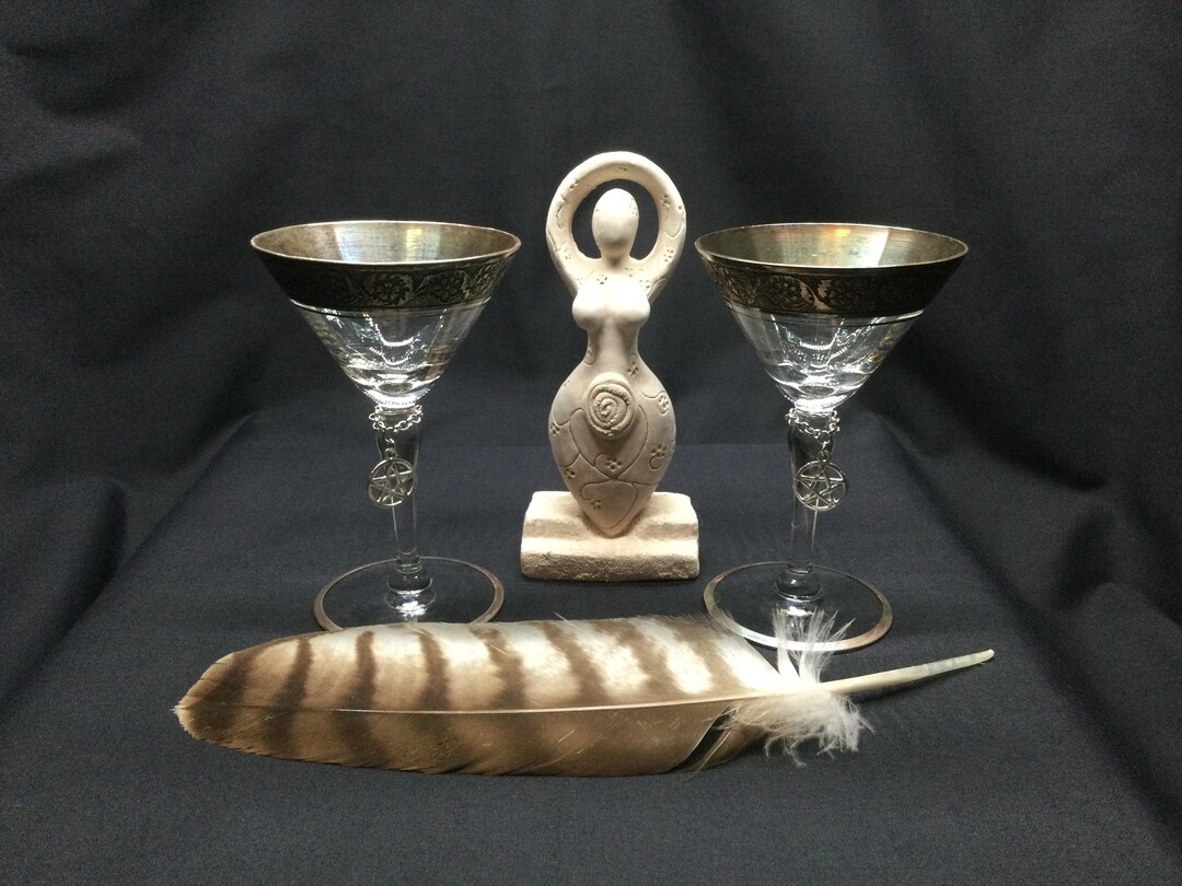 Vintage Silver Plated Wine Glasses, Silver Edged Wine Goblets, Wedding