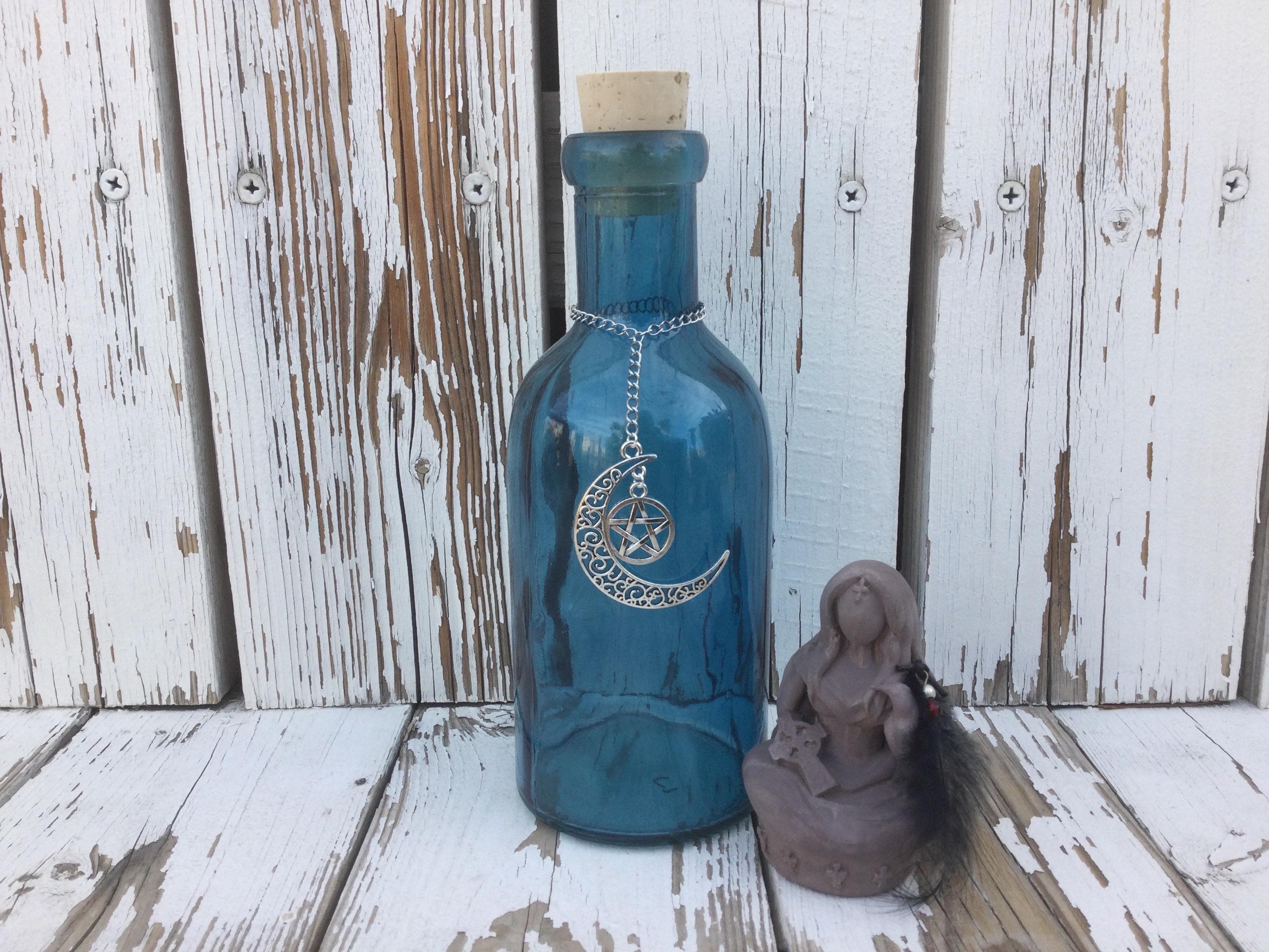 Blue glass bottle - Etsy 日本