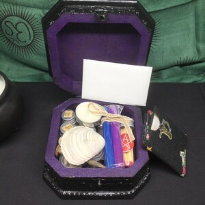 Witchcraft Kit, Spell Box, Baby Witch Kit, Altar Supplies, Witchcraft Box Set, Incense Set, Herb Kit, Repurposed Box, Sea Shells, Sea Witch