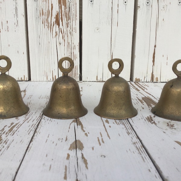 Vintage Brass Bells, Brass Bells, Altar Bells, Vintage Jingle Bells, Christmas Bells, Brass Sleigh Bells, Craft Bells, Meditation Bells