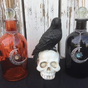 Celestial Bottle, Potion Bottle, Spell Bottle, Full Moon Water Bottle, Apothecary Bottles, Herb Jar, Witchcraft Jars, Wicca Rituals, Jars