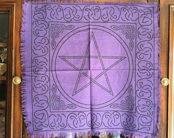 Purple Pentacle Altar Cloth Table Cloth Altar Cloth Pentacle Tapestry Boho Decorating Witch Pentacle Wiccan Pentacle Ritual Pentacle Viking
