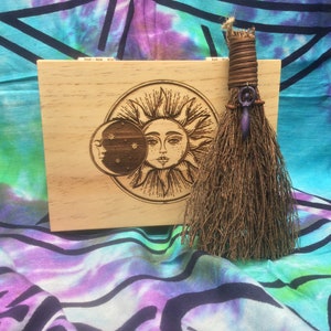 Broom Besom Mini Broom Altar Broom Mini Broom with a Goddess Witches Tool Wiccan Broomsticks Halloween Decoration Rituals Broomstick Lore