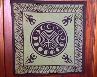 Göttin Labyrinth MondZyklus Altartuch, Ritual, Pagan, Hexe, Wiccan, Metaphysical, New Age, Wandkunst, Labyrinth Labyrinth, Meditation