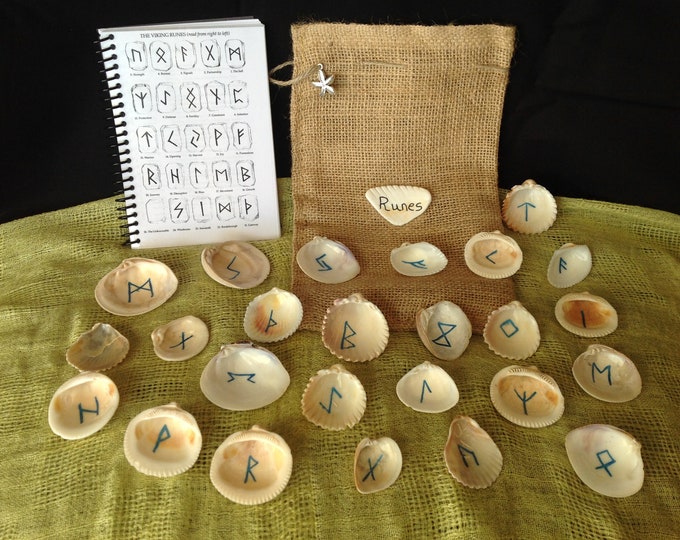 Natural Rune Shell Sea Shell Rune Set, Viking Runes, Sea Witch Runes, Pagan, Metaphysical ...