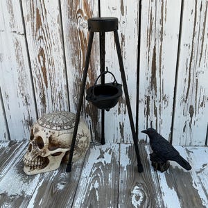 Cast Iron Cauldron and Tripod Set, Altar Incense Burner