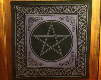 Pentagramm Altartuch, Wicca Tapisserie, 16x16