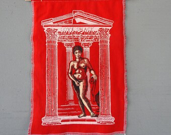 Love Goddess Screenprint: Upcycled T-Shirt Wall Hanging Art