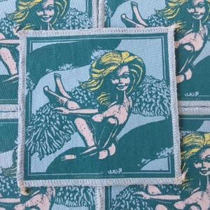 Pin Up Patch: Screen Print on Recycled T-Shirt Material