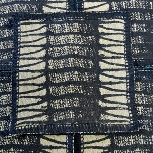 Handmade screenprinted patch of fossil abstract nature pattern