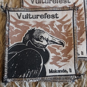 Vulture Patch: Screen Print on Up-cycled T-Shirt Material
