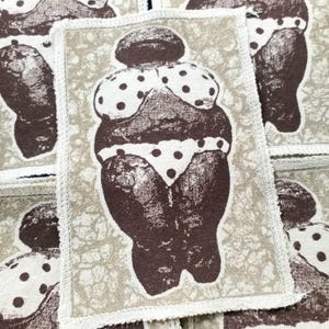 Venus of Willendorf Patch: Screen Print, Funny Art, Sew-On