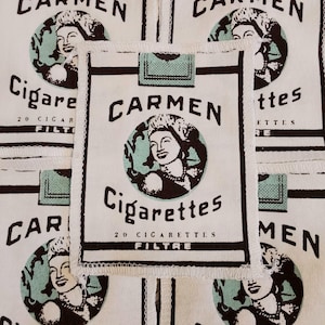 Cache-cigares Carmen Miranda, sérigraphie, appliqués à coudre