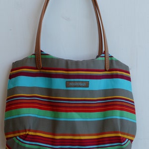 Striped small summer m-bag, everyday bag, multicolour, mopitobag by mopitolab, made in italy