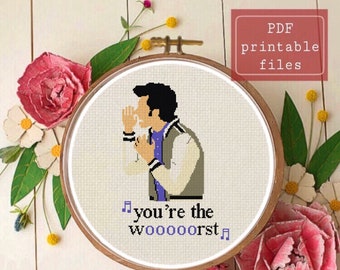 Ralphio the wooooorst funny modern cross stitch PATTERN! Instant download PDF