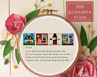 Guest house rules cute modern PDF cross stitch pattern! Instant download  Samwise Simple Stitch