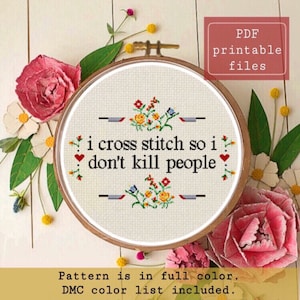 Punto croce per non uccidere le persone PATTERN punto croce download istantaneo Samwise Simple Stitch