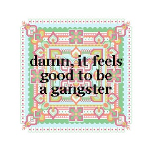 Damn, It Feels Good to be a Gangster FUNNY instant download cross stitch PATTERN Samwise Simple Stitch image 5