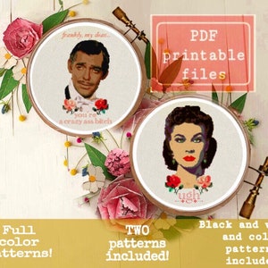 uff E “francamente” due divertenti SCHEMI punto croce moderni e sovversivi! Download immediato PDF Samwise Simple Stitch